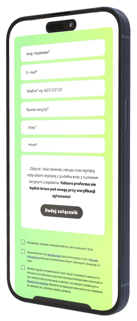 Widok responsywny strony na smartfonie